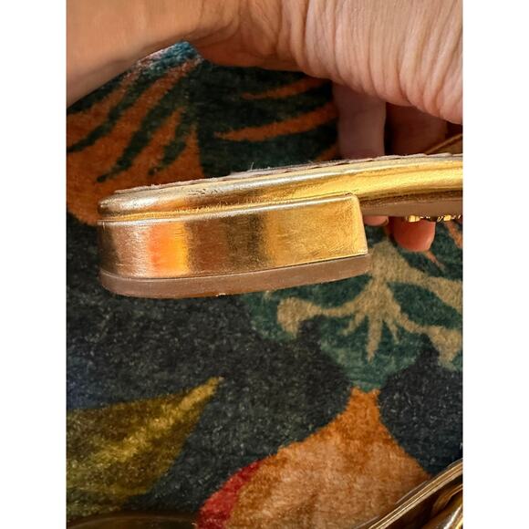 Authentic PRADA Gold Gladiator Strap Sandals Size 37.5 *READ DESCRIPTION* - Picture 7 of 11